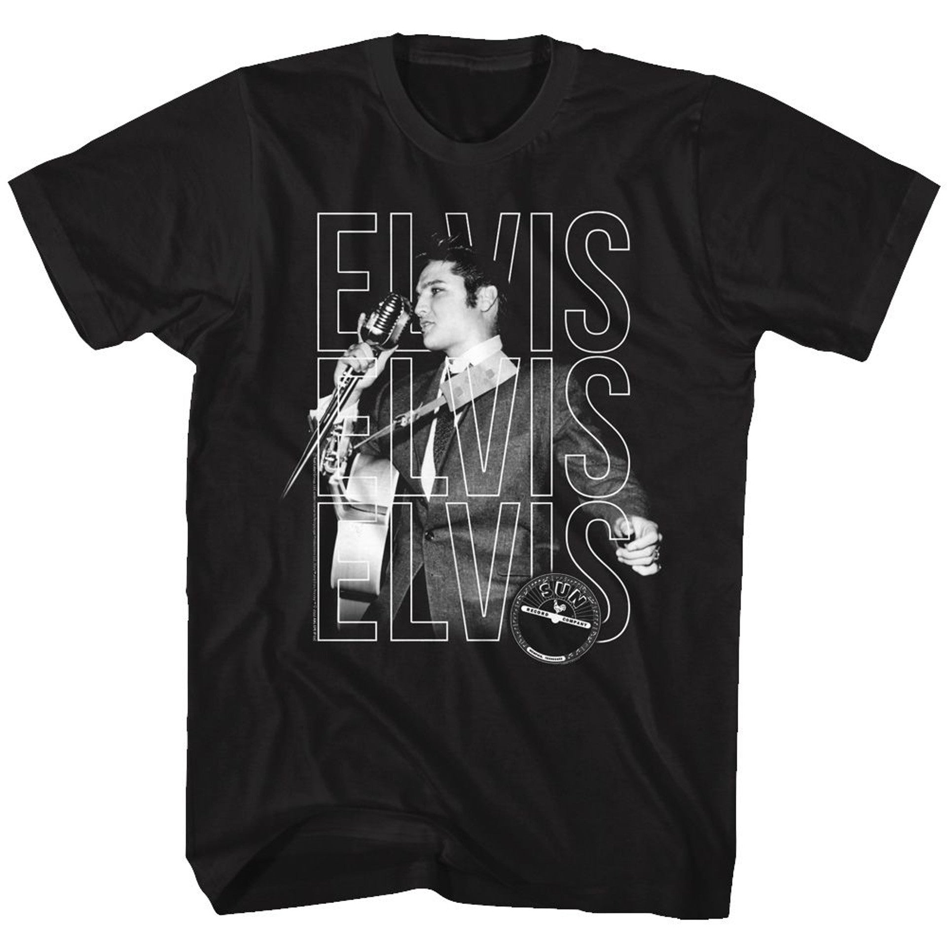T Shirt Elvis Presley Sun Records Repeat Black-hotRAGS.com