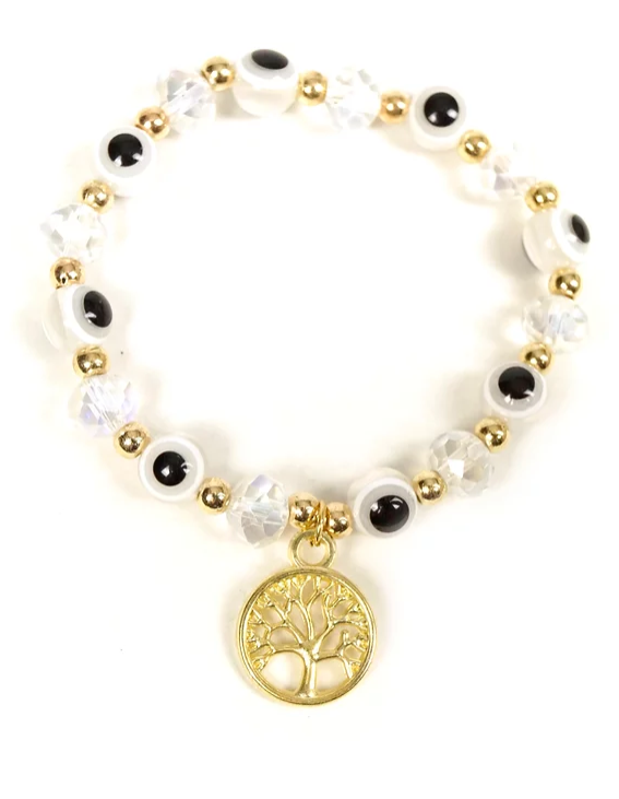 Bracelet Evil Eye Tree Of Life White-hotRAGS.com