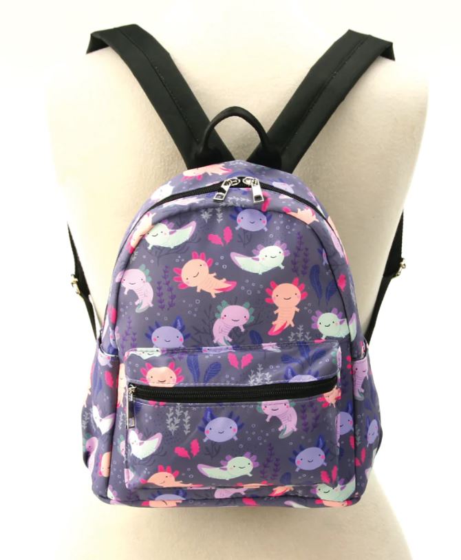 Mini Backpack - Sleepyville Critters - Axolotl-hotRAGS.com