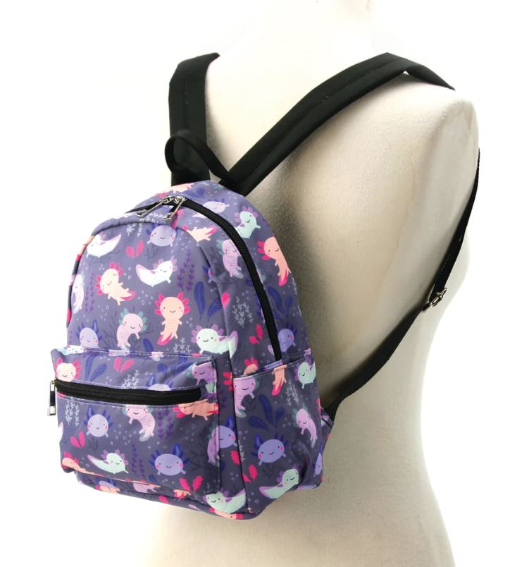 Mini Backpack - Sleepyville Critters - Axolotl-hotRAGS.com