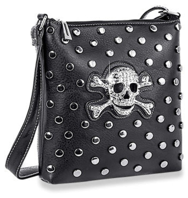 Bag - Skull Design Studded Crossbody Purse-hotRAGS.com