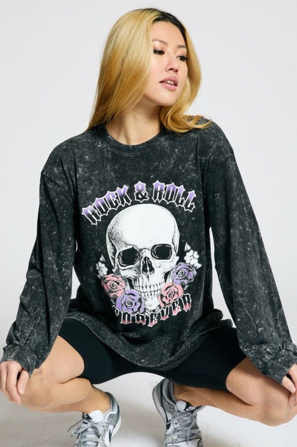 Jr Long Sleeve Skull Rock & Roll Forever-hotRAGS.com