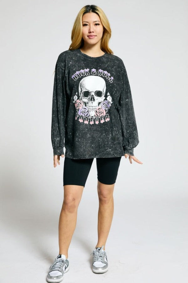 Jr Long Sleeve Skull Rock & Roll Forever-hotRAGS.com