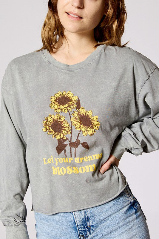 Jr Long Sleeve Sunflower Let Your Dreams Blossom-hotRAGS.com