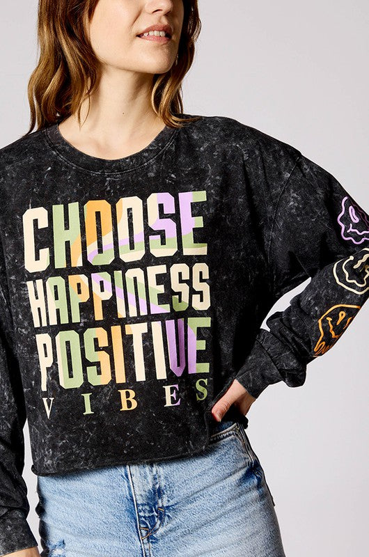 Jr T-Shirt Long Sleeve Positive Vibes-hotRAGS.com