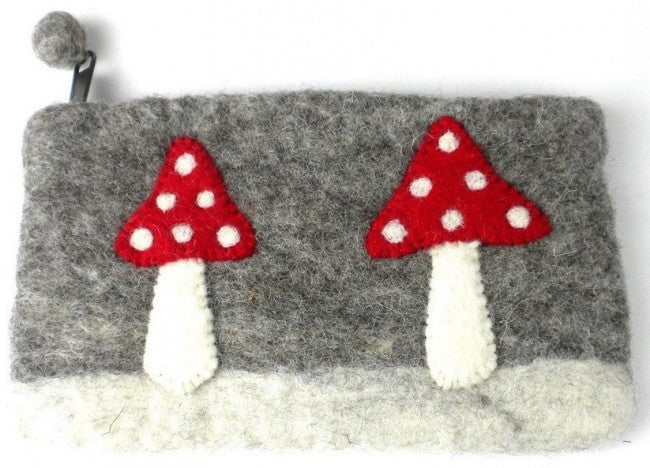 Felt Coin Purse - Mushrooms-hotRAGS.com