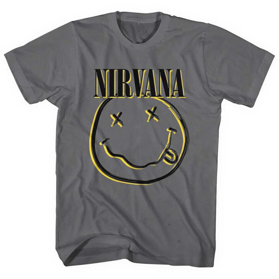 T-shirt Nirvana Smiley Grey-hotRAGS.com