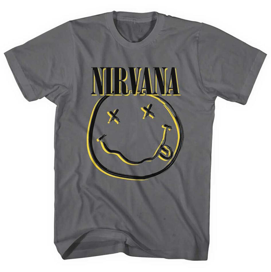 Tshirt Nirvana Smiley Grey