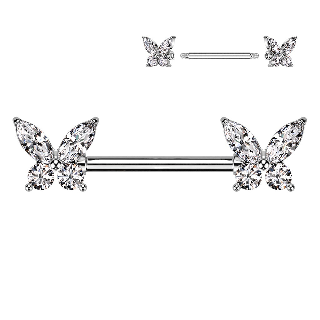 Butterfly Cz Nipple Ring-hotRAGS.com