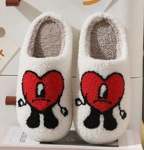 SLIPPERS BAD BUNNY SAD HEART-hotRAGS.com
