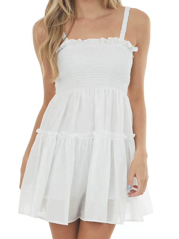 Short Off White Sun Dress-hotRAGS.com