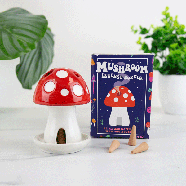 Cone Incense Burner Mushroom-hotRAGS.com