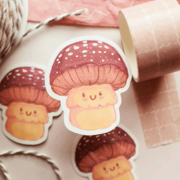 Sticker Kawaii Mushroom-hotRAGS.com