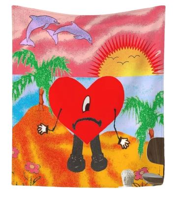 Tapestry Bad Bunny Heart-hotRAGS.com