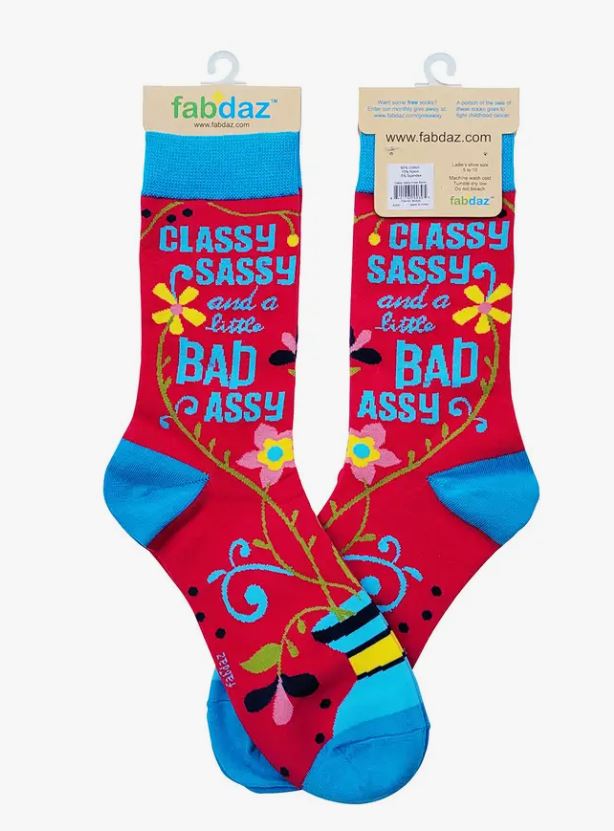 Socks - Classy Sassy and a Little Bad Assy - Women's Crew Socks-hotRAGS.com