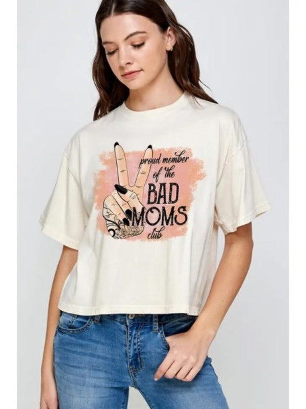 T Shirt Crop Proud Of Bad Moms-hotRAGS.com