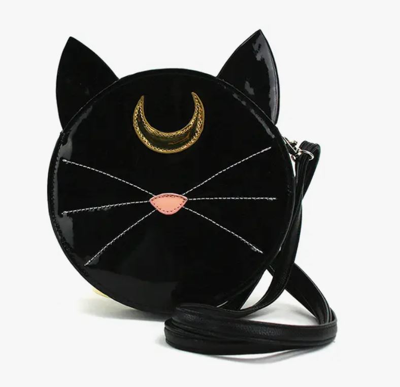 Mystical Black Cat Face Crossbody Bag-hotRAGS.com