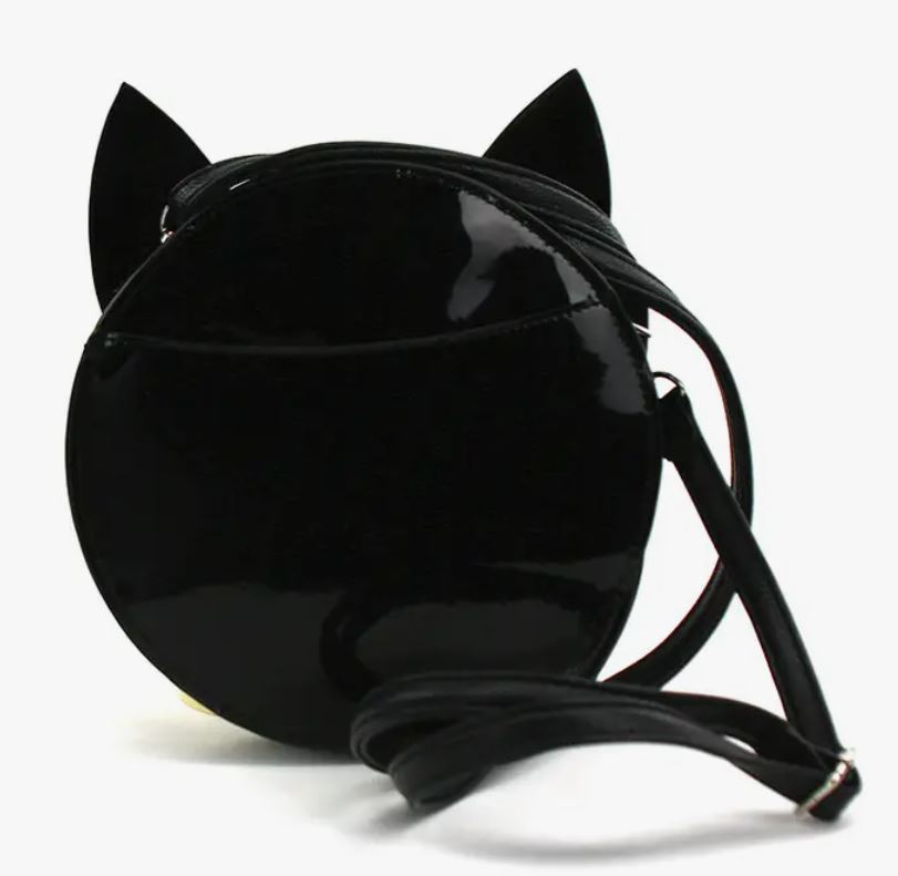 Mystical Black Cat Face Crossbody Bag-hotRAGS.com