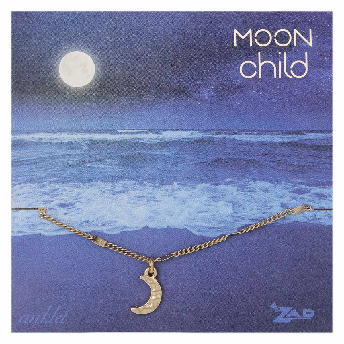 Moon Child Crescent Moon Charm Anklet-hotRAGS.com