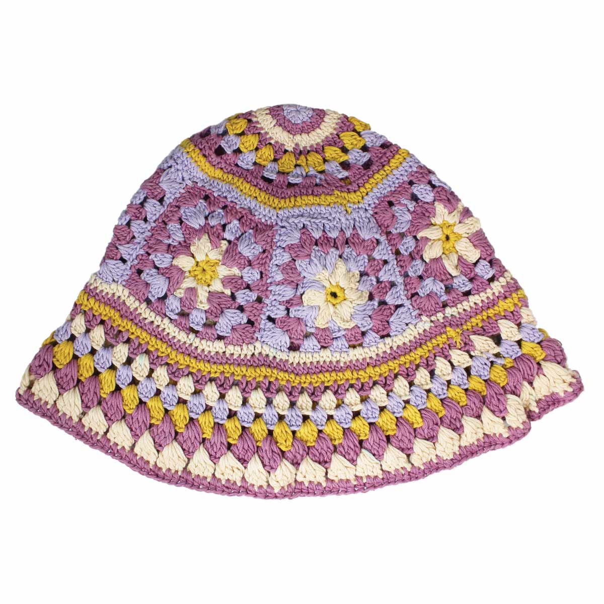 Flower Power Crochet Knit Bucket Hat-hotRAGS.com