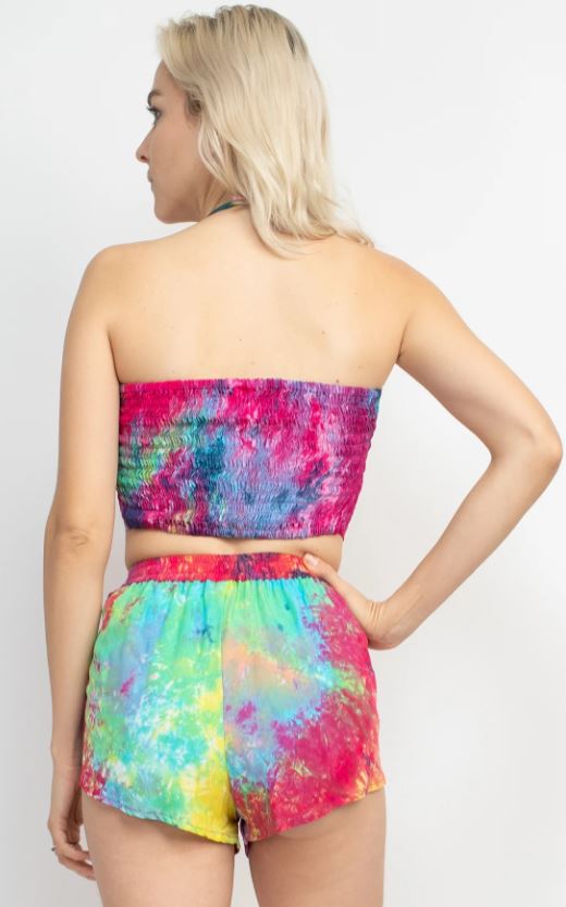 Jr Halter Ruched Tie Dye-hotRAGS.com