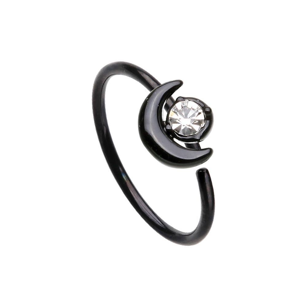 Nose Ring - Moon - Black-hotRAGS.com