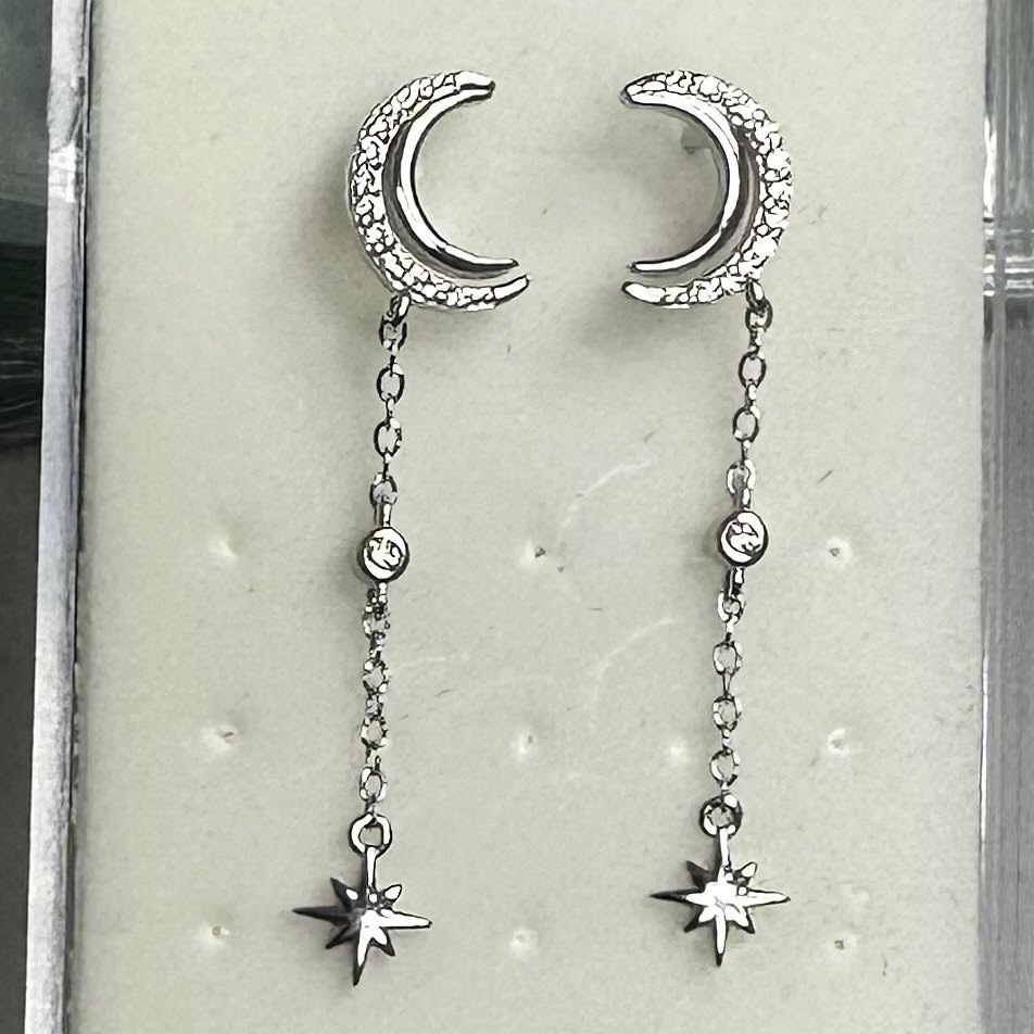 Moon With Starburst Earrings-hotRAGS.com