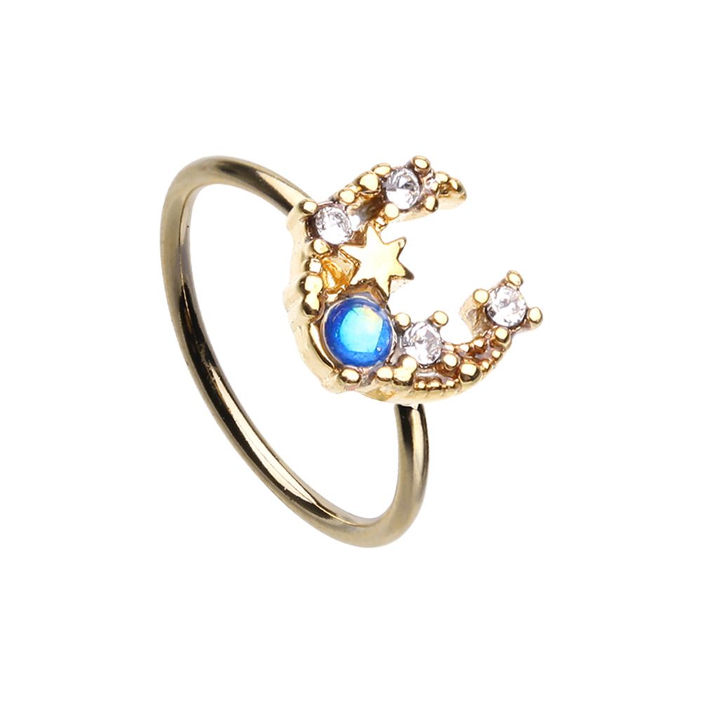 Nose Ring - Golden Moon Opal-hotRAGS.com