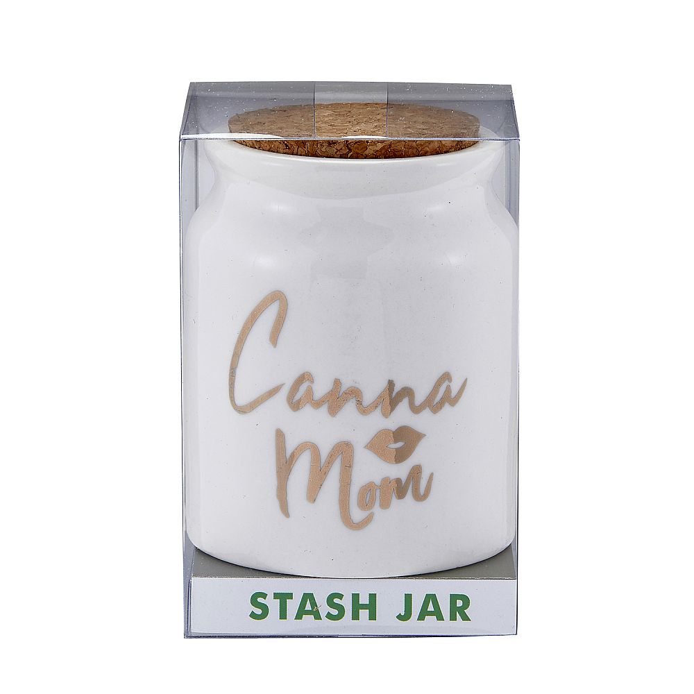 Jar Canna Mom White -  0.25 Qt. Kitchen Canister Ebern-hotRAGS.com